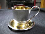 Чашка с блюдцем серебро 925 проба 163,8 грамма, фото 2