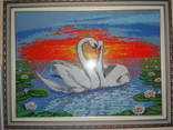 Картина вышитая бисером "Лебеди", фото №2