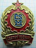 CSM Cestny odznak Чешский Союз Молодежи, тяжелый, клеймо, фото №2