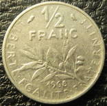 1/2 франка Франція 1968, фото №2