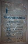 Банковский пакет целлофановый для монет Yorkshire Bank (Англия) многоразовый, фото №2