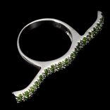 Стильное кольцо с натуральными хромдиопсидами, фото №4