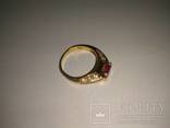 Золотое кольцо с бриллиантами и рубином, фото №5