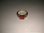 Золотое кольцо с бриллиантами и рубином, фото №6