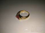 Золотое кольцо с бриллиантами и рубином, фото №7