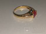 Золотое кольцо с бриллиантами и рубином, фото №21