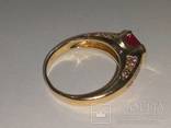 Золотое кольцо с бриллиантами и рубином, фото №22
