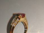 Золотое кольцо с бриллиантами и рубином, фото №23