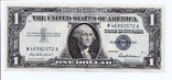 1 доллар США 1957 SILVER CERTIFICATE Very Crisp VF 572A 060, фото №2