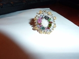 Кольцо с крупным опалом и цветными турмалинами, фото №2