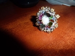 Кольцо с крупным опалом и цветными турмалинами, фото №5