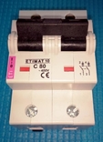 Автоматический двухполюсный выключатель ETIMAT 10 C80, фото №4