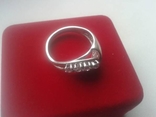 Кольцо серебряное с 4 белыми камешками, фото №2