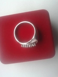 Кольцо серебряное с 4 белыми камешками, фото №8