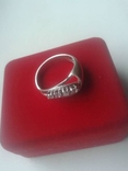 Кольцо серебряное с 4 белыми камешками, фото №10