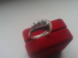 Кольцо серебряное с 4 белыми камешками, фото №11