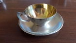 Чашка + блюдце серебро 875 проба., фото №2