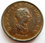 Великобритания, Георг III, 1/2 пенни 1806 BRITANNIA., фото №2