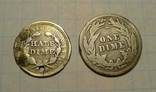 Пол дайма США - 1857 год и дайм США - 1910 год, фото №5