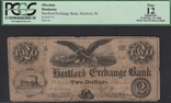 2 доллара 1858 Hartford Exchange Bank Indiana, PCGS graded Fine 12 A 1716 (120), фото №2