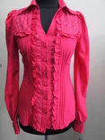 Блузка рубашка батник кофта для офиса женская розовая нарядная р 42 S, фото №2
