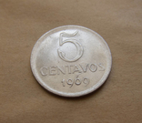 Бразилия 5 центавос 1969, фото №3