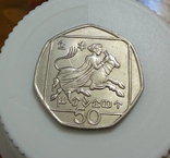 Кипр 50 центов 1993 тираж 300 тыс, фото №2