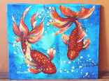 Рибки Кои. Полотно, акрилові фарби. 2017 р. 50х60 см, фото №4