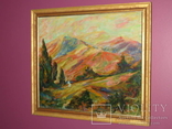 Картина "Розовые горы". Холст, масло. Подпись "КАН 2003", фото №2