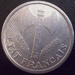 1 франк 1942 року Франція Віши (у складі ІІІ Рейху), фото №3