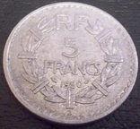 5 франків 1950 року Франція, фото №2