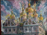 Картина, холст маслом  "Немецкие солдаты тушат Православный храм.", фото №3