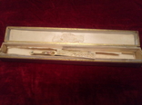 Старинный веер  в родной  коробке .Ручка из кости, фото 3