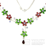 Ожерелье с танзанитами,хромдиопсидами , рубинами и родрлитом, фото №3
