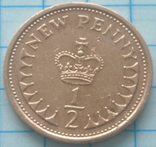 1/2 нового пенни, Великобритания, 1973г., фото №2