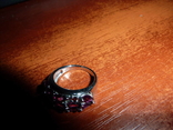 Кольцо с натуральными гранатами родолитами, фото №4