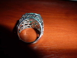 Кольцо с крупным изумрудом, рубинами и сапфирами, фото №4