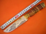 Нож охотничий Волк с ножнами сталь 65х13, фото №3
