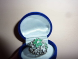 Объемное кольцо с натуральными изумрудами, фото №3