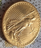 Золотая монета 20 долларов Сент-Годенса, фото 5