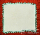 Шелковый носовой платочек ручная работа 0,24мх0,20м 1950-е года, фото №2