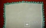 Шелковый носовой платочек ручная работа 0,24мх0,20м 1950-е года, фото №3