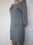 Платье серое трикотажное тёплое мини рукав 3/4 Туника женская р S- M, фото №5