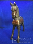 старовинна фігура Кінь, кінь в обладунках. Дерево, мідь. Ручна робота., фото №6