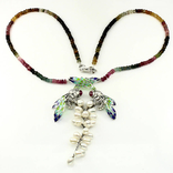 Ожерелье из натуральных турмалинов,жемчуга и цветной эмали, photo number 3