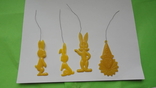Елочные игрушки СССР плоские пластмасс пластик 4 шт заяц клоун к12, фото №2