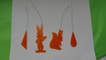 Елочные игрушки СССР пластмасс пластик заяц белка 4шт к12, фото №7