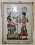 Картина натуральный папирус в бамбуковой рамке, фото №2