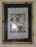 Картина натуральный папирус в бамбуковой рамке, фото №8