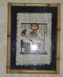 Картина натуральный папирус в бамбуковой рамке, фото №9